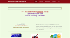 Desktop Screenshot of linedriveindoorbaseball.com